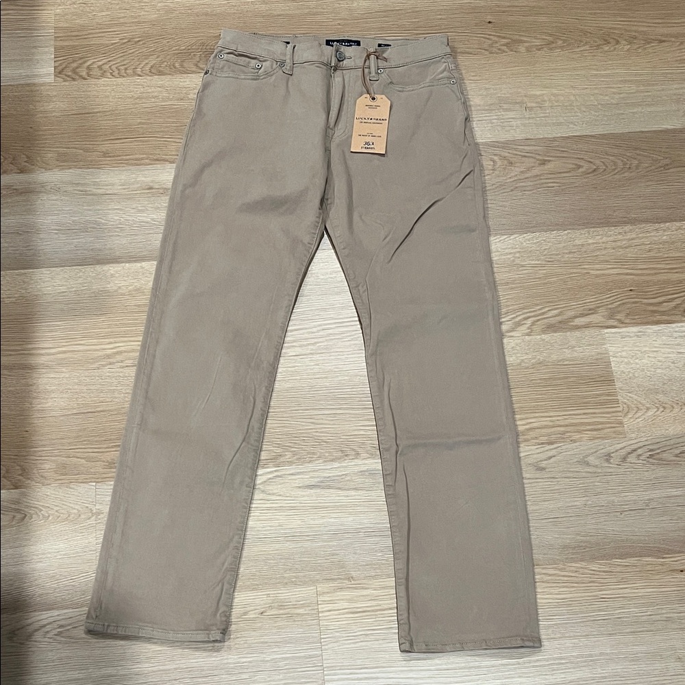 Lucky Brand Tan/Beige Denim Straight-Leg Pants